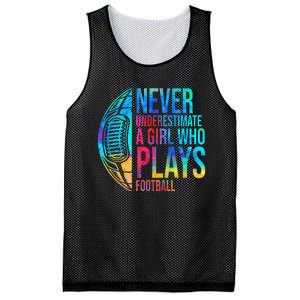 funny Never Underestimate A  Who Plays Football Mesh Reversible Basketball Jersey Tank