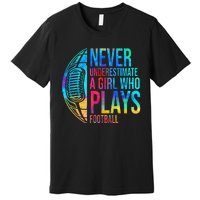 funny Never Underestimate A  Who Plays Football Premium T-Shirt