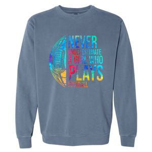 funny Never Underestimate A  Who Plays Football Garment-Dyed Sweatshirt