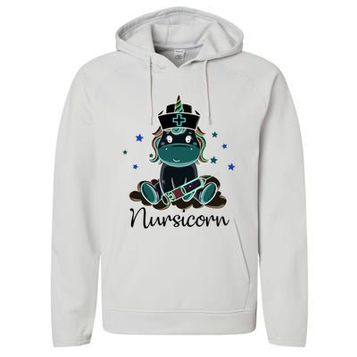 Funny Nurse Unicorn Nursicorn Best Gift For Gift Performance Fleece Hoodie