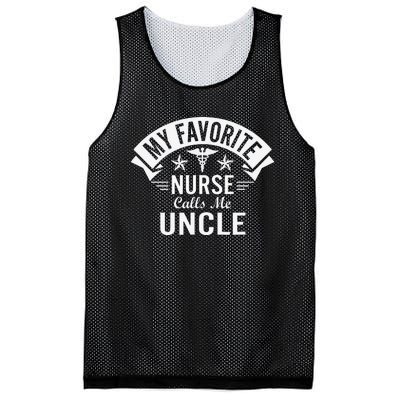 Funny Nurse Uncle My Favorite Nurse Calls Me Uncle Mesh Reversible Basketball Jersey Tank