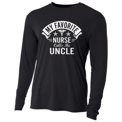 Funny Nurse Uncle My Favorite Nurse Calls Me Uncle Cooling Performance Long Sleeve Crew