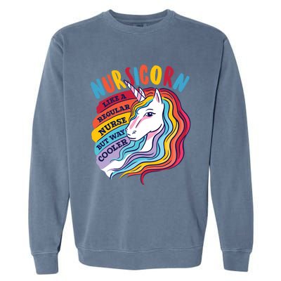 Funny Nursicorn Unicorn Nurse Is Cooler Cute Nursing Student Meaningful Gift Garment-Dyed Sweatshirt