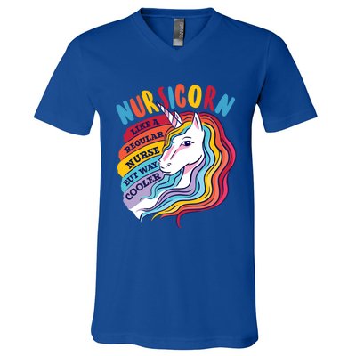 Funny Nursicorn Unicorn Nurse Is Cooler Cute Nursing Student Meaningful Gift V-Neck T-Shirt