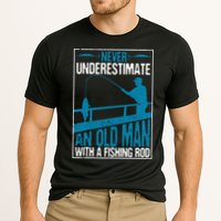 Funny Never Underestimate An Old Man With A Fishing Rod Father's Day Gift Cooling Performance Crew T-Shirt