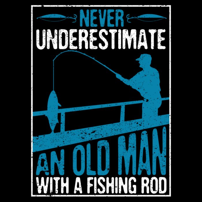 Funny Never Underestimate An Old Man With A Fishing Rod Father's Day Gift Cooling Performance Crew T-Shirt
