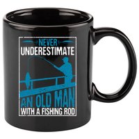 Funny Never Underestimate An Old Man With A Fishing Rod Father's Day Gift 11oz C Handle Ceramic Mug