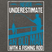 Funny Never Underestimate An Old Man With A Fishing Rod Father's Day Gift Cotton Canvas Backpack