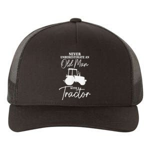 Farmer Never Underestimate An Old Man With A Tractor Funny Yupoong Adult 5-Panel Trucker Hat