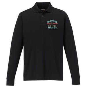 Funny Never Underestimate The Power Of Biology Degree Performance Long Sleeve Polo