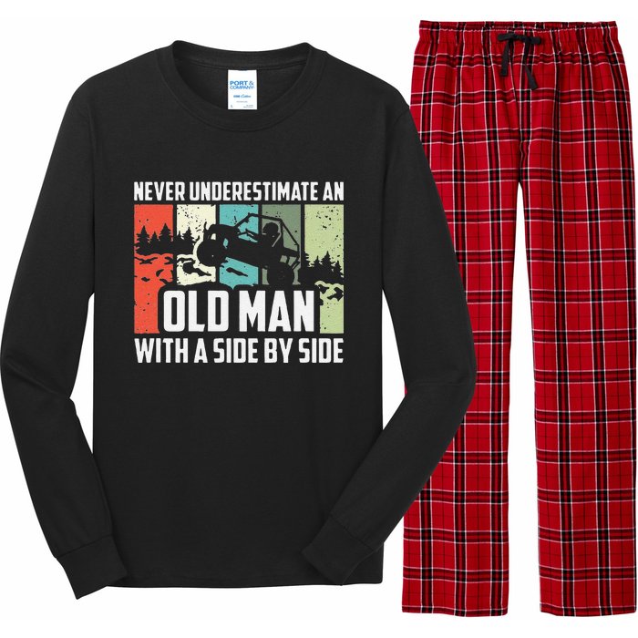 Funny Never Underestimate An Old Man With A Side By Side Utv Long Sleeve Pajama Set