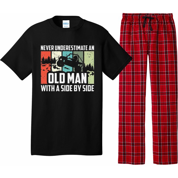 Funny Never Underestimate An Old Man With A Side By Side Utv Pajama Set