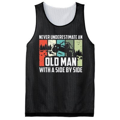 Funny Never Underestimate An Old Man With A Side By Side Utv Mesh Reversible Basketball Jersey Tank