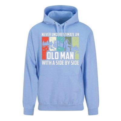 Funny Never Underestimate An Old Man With A Side By Side Utv Unisex Surf Hoodie