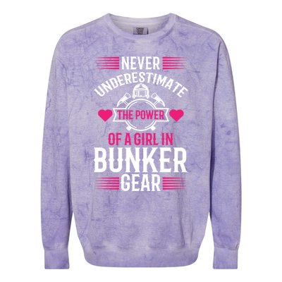 Firefighter Never Underestimate Fire Departt Gift Colorblast Crewneck Sweatshirt