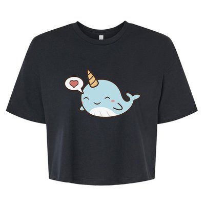 funny Narwhal Unicorn Of The Sea Wo Gifts Bella+Canvas Jersey Crop Tee