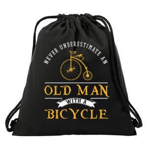 Funny Never Underestimate An Old Man With A Bicycle Drawstring Bag