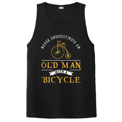 Funny Never Underestimate An Old Man With A Bicycle PosiCharge Competitor Tank