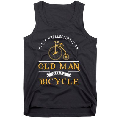 Funny Never Underestimate An Old Man With A Bicycle Tank Top