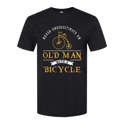 Funny Never Underestimate An Old Man With A Bicycle Softstyle® CVC T-Shirt