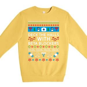 Funny Nurse Ugly Christmas Xmas Premium Crewneck Sweatshirt