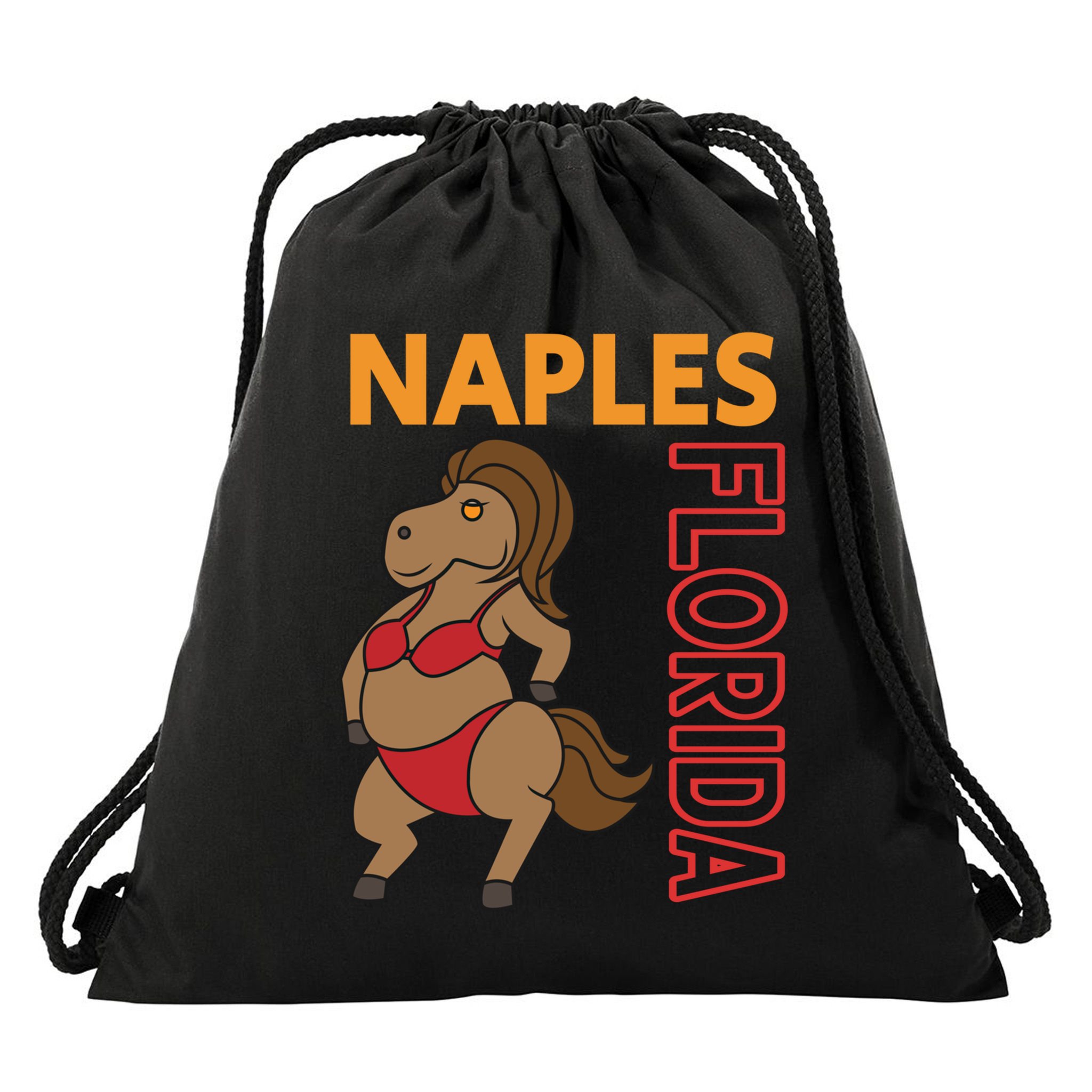 Funny Naples Vacation Family Trip Gift Drawstring Bag