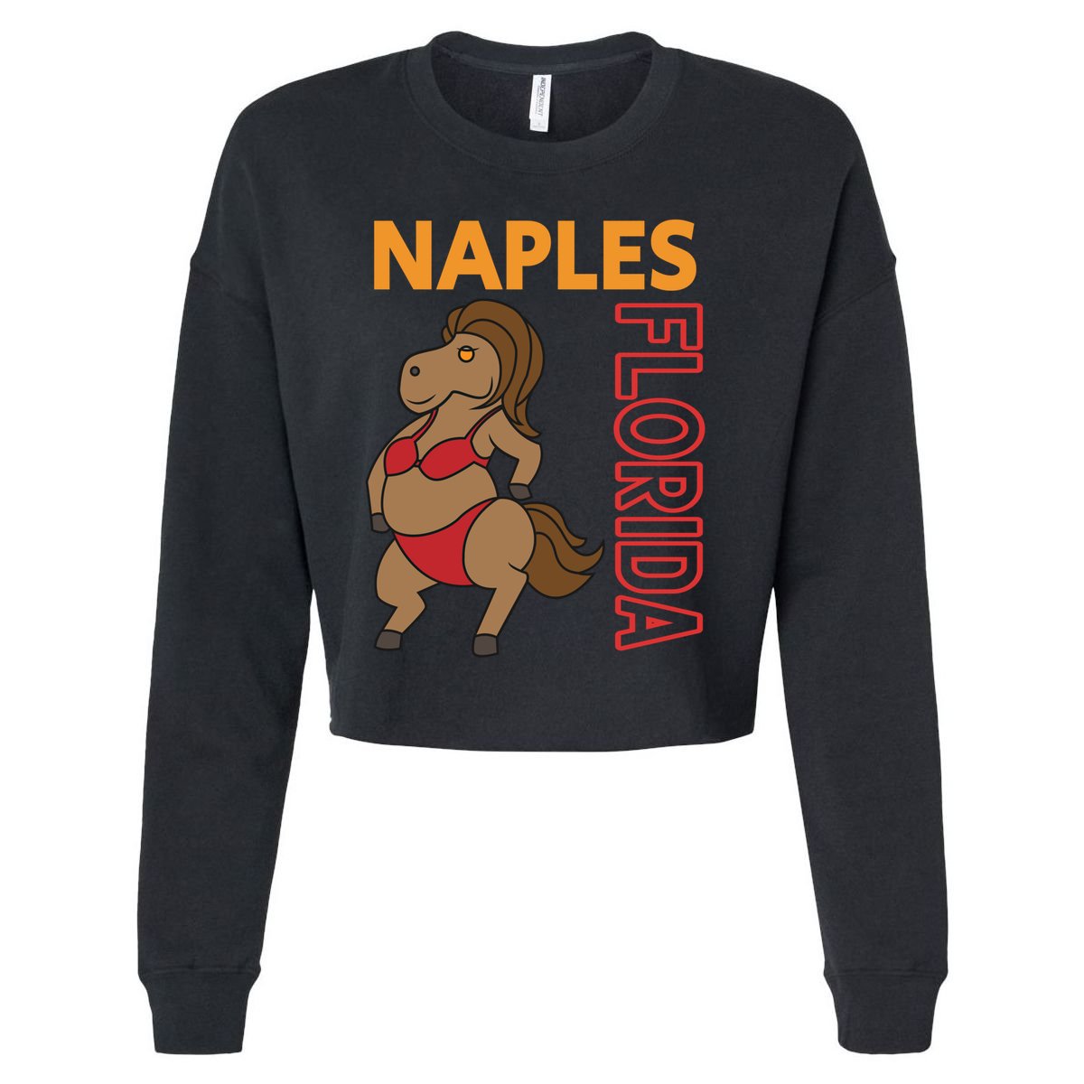 Funny Naples Vacation Family Trip Gift Cropped Pullover Crew