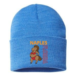 Funny Naples Vacation Family Trip Gift Sustainable Knit Beanie