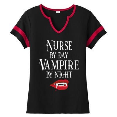 Funny Nurse Vampire Quote Halloween Joke Rn Lpn Crna Meaningful Gift Ladies Halftime Notch Neck Tee