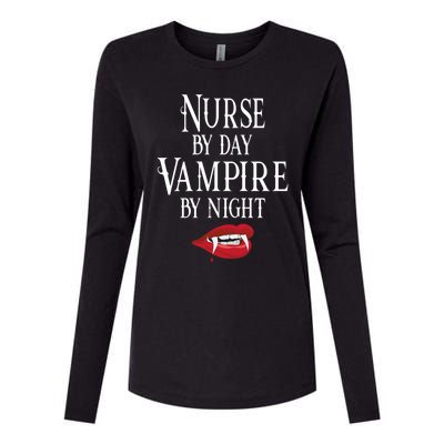 Funny Nurse Vampire Quote Halloween Joke Rn Lpn Crna Meaningful Gift Womens Cotton Relaxed Long Sleeve T-Shirt