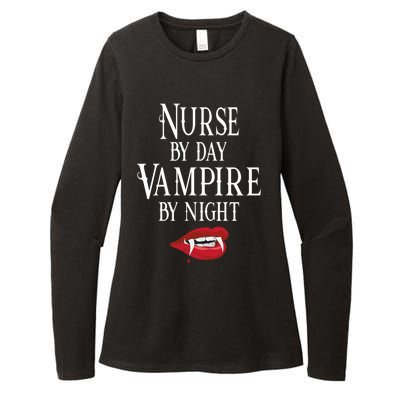 Funny Nurse Vampire Quote Halloween Joke Rn Lpn Crna Meaningful Gift Womens CVC Long Sleeve Shirt