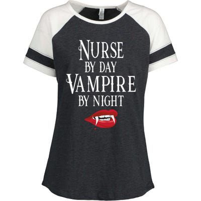 Funny Nurse Vampire Quote Halloween Joke Rn Lpn Crna Meaningful Gift Enza Ladies Jersey Colorblock Tee