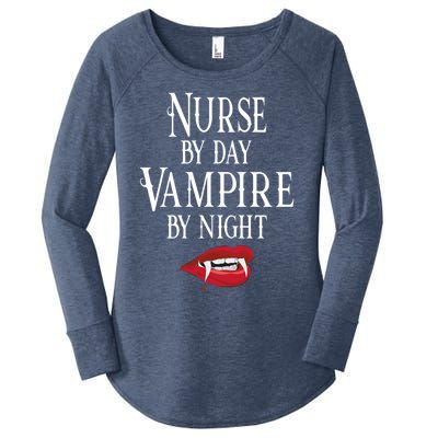 Funny Nurse Vampire Quote Halloween Joke Rn Lpn Crna Meaningful Gift Women's Perfect Tri Tunic Long Sleeve Shirt