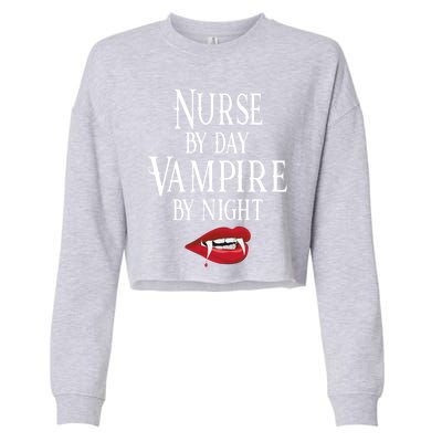 Funny Nurse Vampire Quote Halloween Joke Rn Lpn Crna Meaningful Gift Cropped Pullover Crew