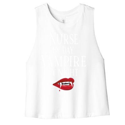 Funny Nurse Vampire Quote Halloween Joke Rn Lpn Crna Meaningful Gift Women's Racerback Cropped Tank