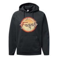 Frank Name Vintage Distressed 70s 80s Retro Frank Performance Fleece Hoodie