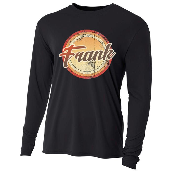 Frank Name Vintage Distressed 70s 80s Retro Frank Cooling Performance Long Sleeve Crew