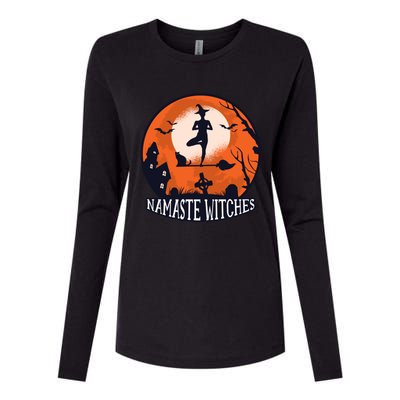 Funny Namaste Witches Halloween Yoga And Relaxation Funny Gift Womens Cotton Relaxed Long Sleeve T-Shirt