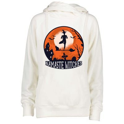 Funny Namaste Witches Halloween Yoga And Relaxation Funny Gift Womens Funnel Neck Pullover Hood