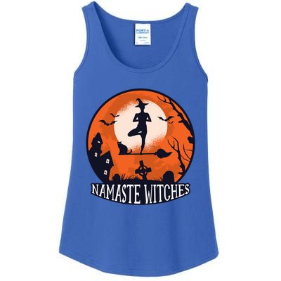 Funny Namaste Witches Halloween Yoga And Relaxation Funny Gift Ladies Essential Tank