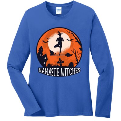 Funny Namaste Witches Halloween Yoga And Relaxation Funny Gift Ladies Long Sleeve Shirt