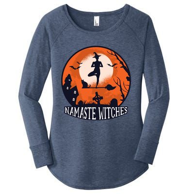 Funny Namaste Witches Halloween Yoga And Relaxation Funny Gift Women's Perfect Tri Tunic Long Sleeve Shirt