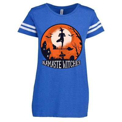 Funny Namaste Witches Halloween Yoga And Relaxation Funny Gift Enza Ladies Jersey Football T-Shirt