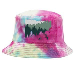 Forest Nature Wildlife Lovers Trees Hiking Camping Tie-Dyed Bucket Hat