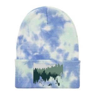 Forest Nature Wildlife Lovers Trees Hiking Camping Tie Dye 12in Knit Beanie