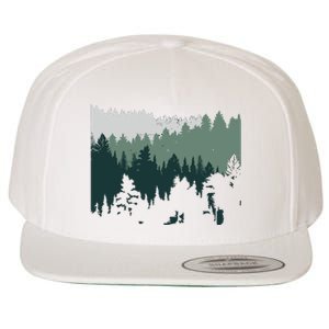 Forest Nature Wildlife Lovers Trees Hiking Camping Wool Snapback Cap