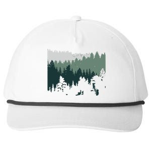 Forest Nature Wildlife Lovers Trees Hiking Camping Snapback Five-Panel Rope Hat