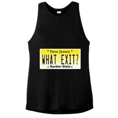 Funny Nj What Exit New Jersey Garden State Parkway Ladies PosiCharge Tri-Blend Wicking Tank
