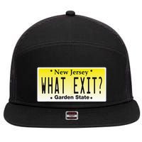 Funny Nj What Exit New Jersey Garden State Parkway 7 Panel Mesh Trucker Snapback Hat