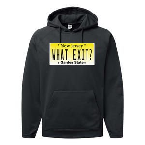 Funny Nj What Exit New Jersey Garden State Parkway Performance Fleece Hoodie